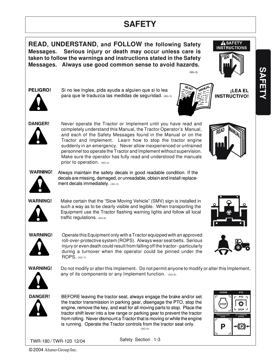 Tiger Products Co., Ltd TWR-120, TWR-180 manual Safety 