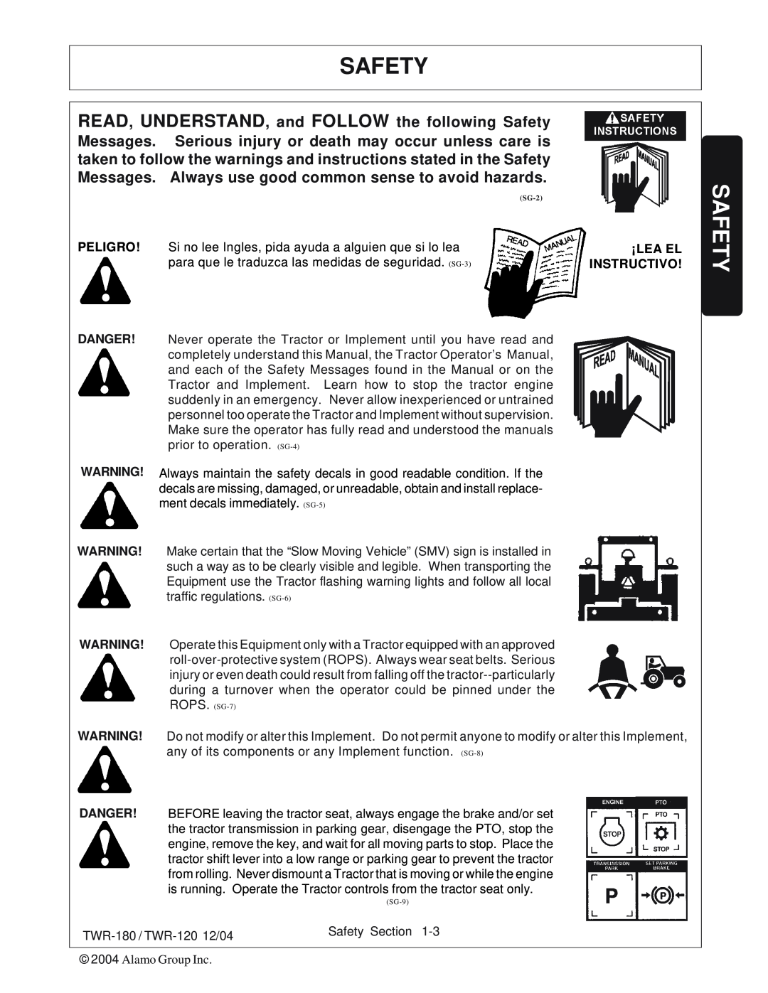 Tiger Products Co., Ltd TWR-120, TWR-180 manual Safety, ¡Lea El Instructivo 