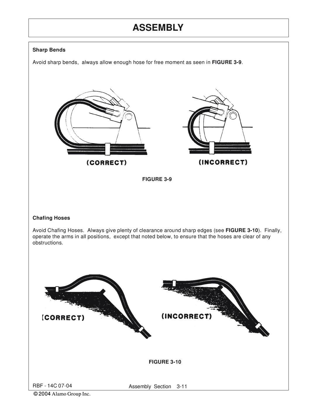 Tiger RBF-14C manual Sharp Bends, Chafing Hoses 