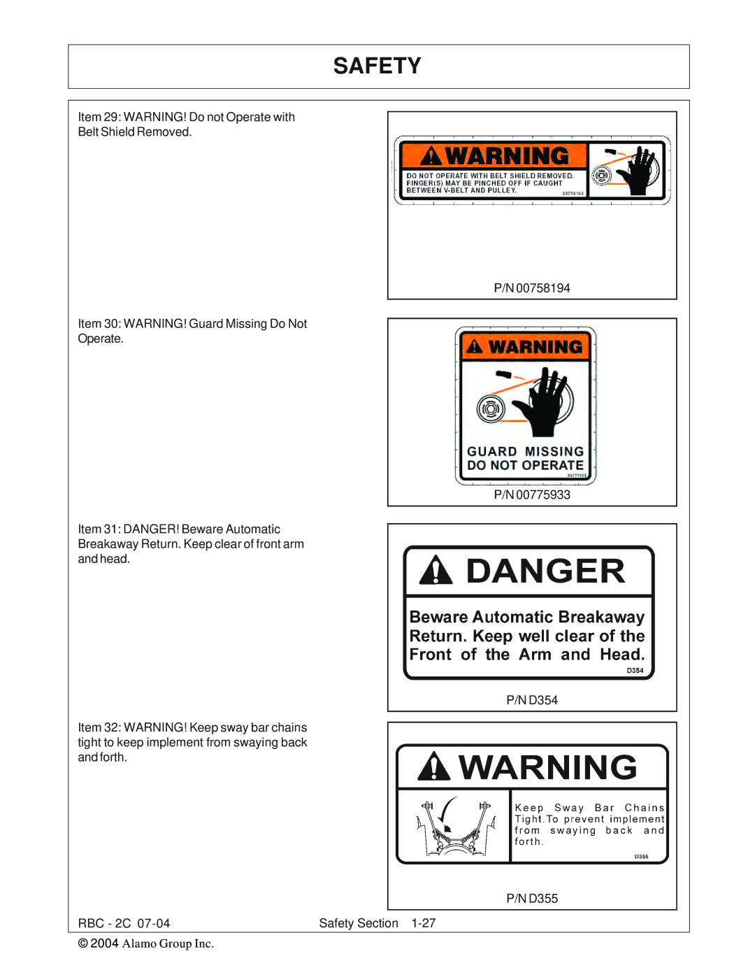 Tiger RBF-2C manual Safety 