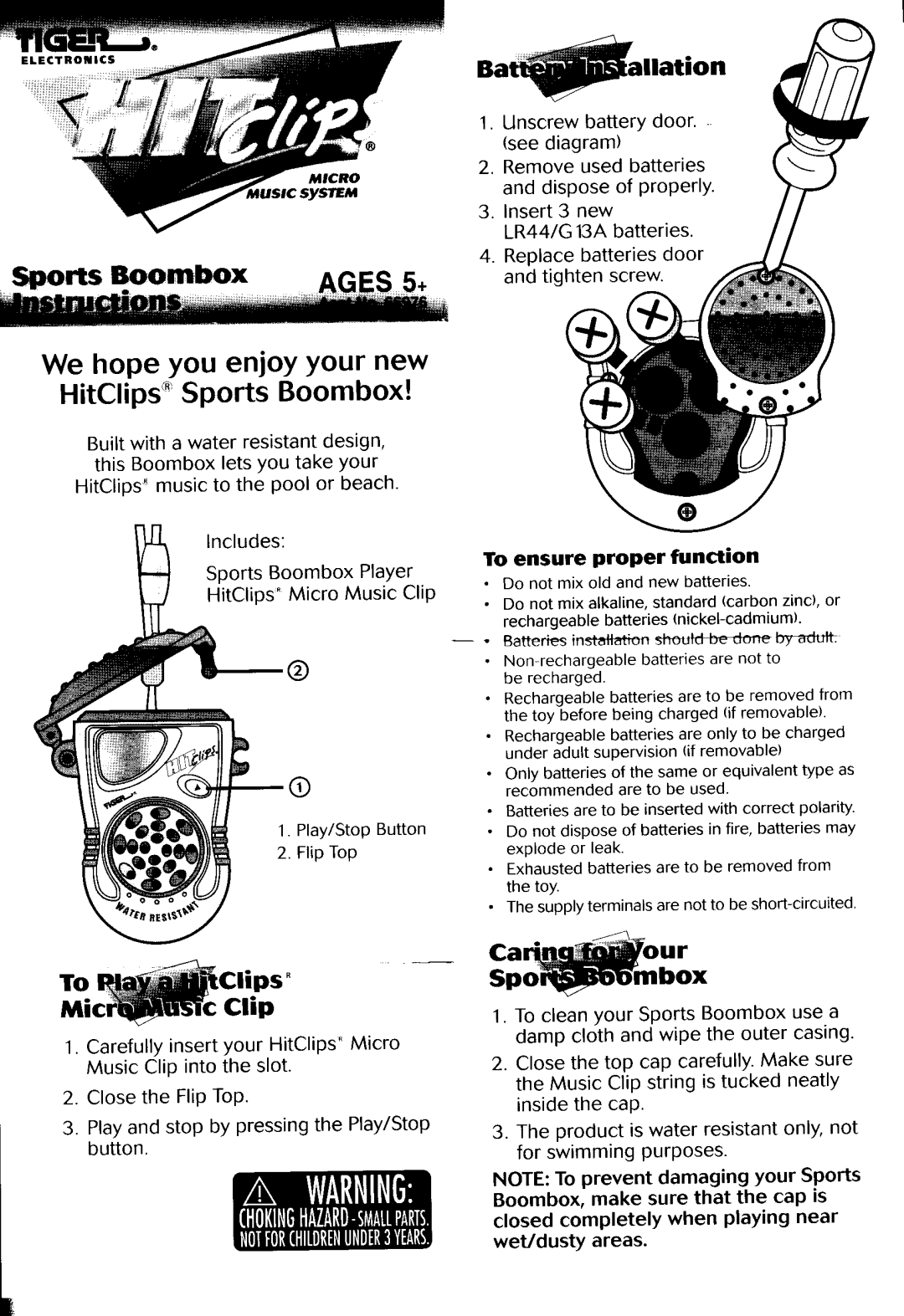 Tiger Sports Boombox manual 