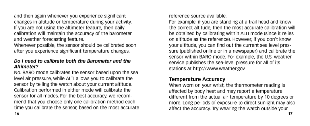 Timex 567-095006 NA manual Temperature Accuracy 