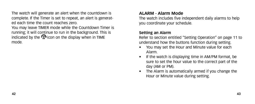 Timex 567-095006 NA manual Alarm Alarm Mode, Setting an Alarm 