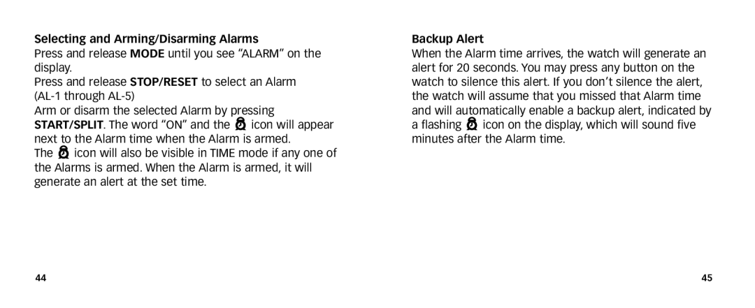 Timex 567-095006 NA manual Selecting and Arming/Disarming Alarms 