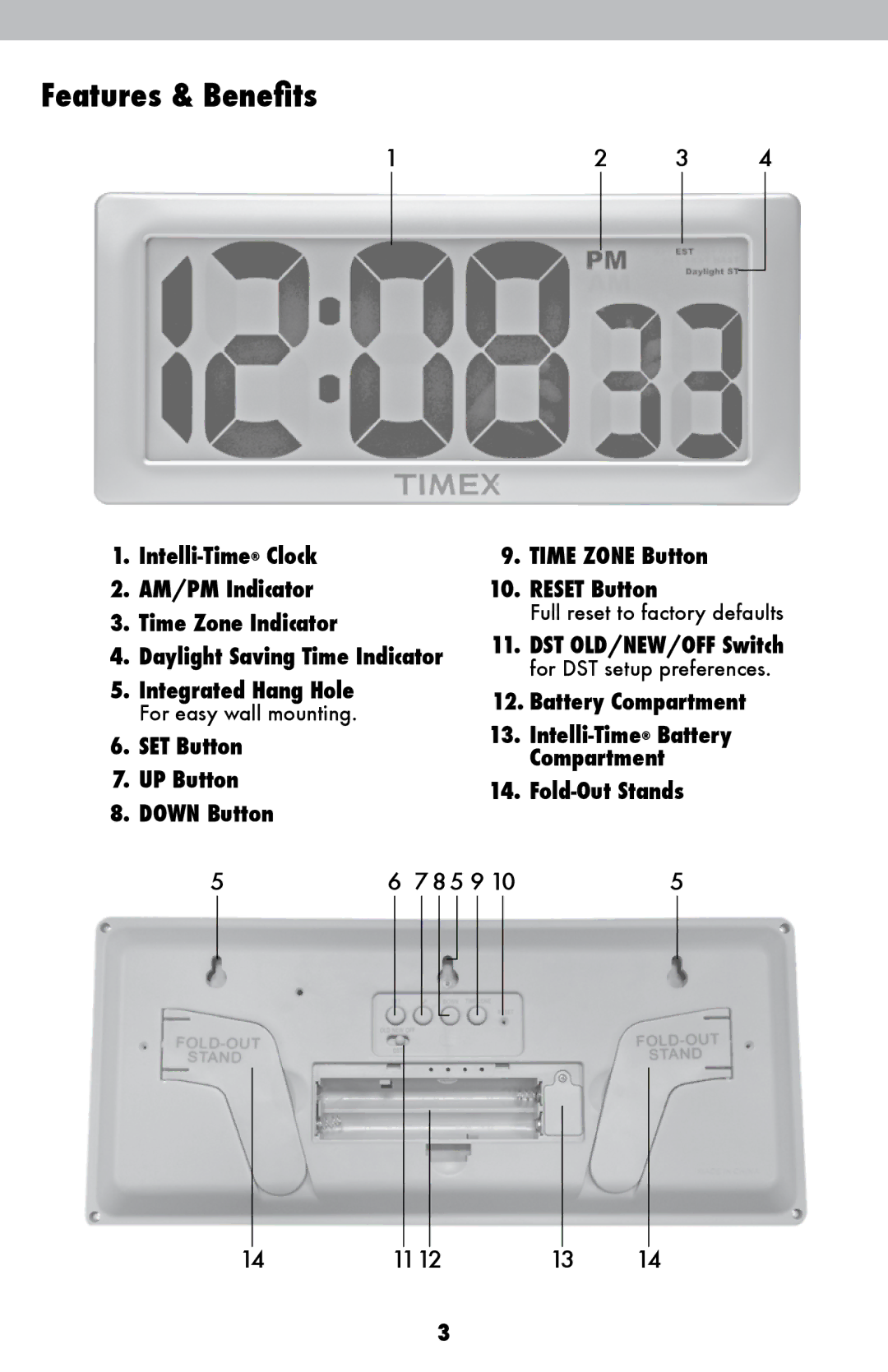 Timex 75071T instruction manual Features & Benefits 