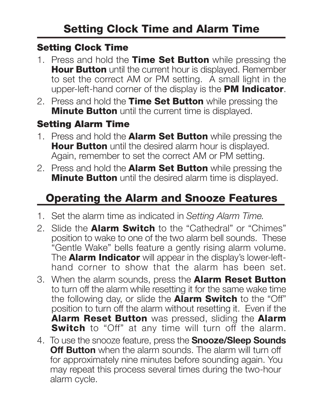 Timex T120 manual Setting Clock Time, Setting Alarm Time 