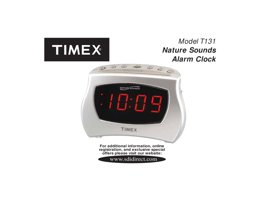 Timex T131 manual Nature Sounds Alarm Clock 