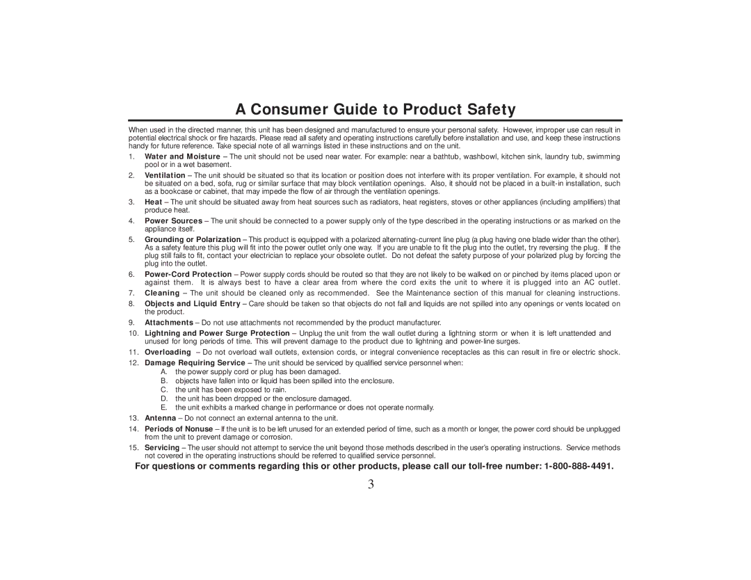 Timex T131 manual Consumer Guide to Product Safety 