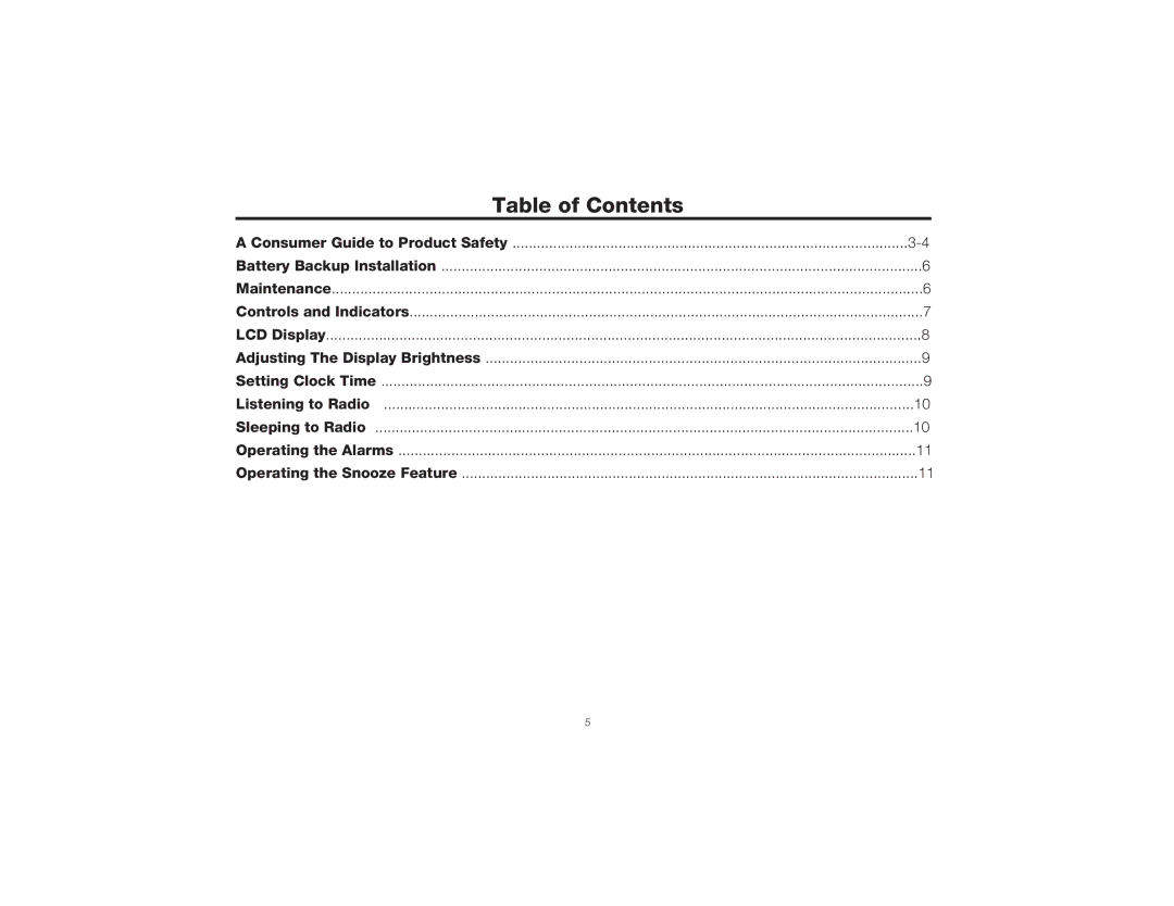 Timex T237 manual Table of Contents 