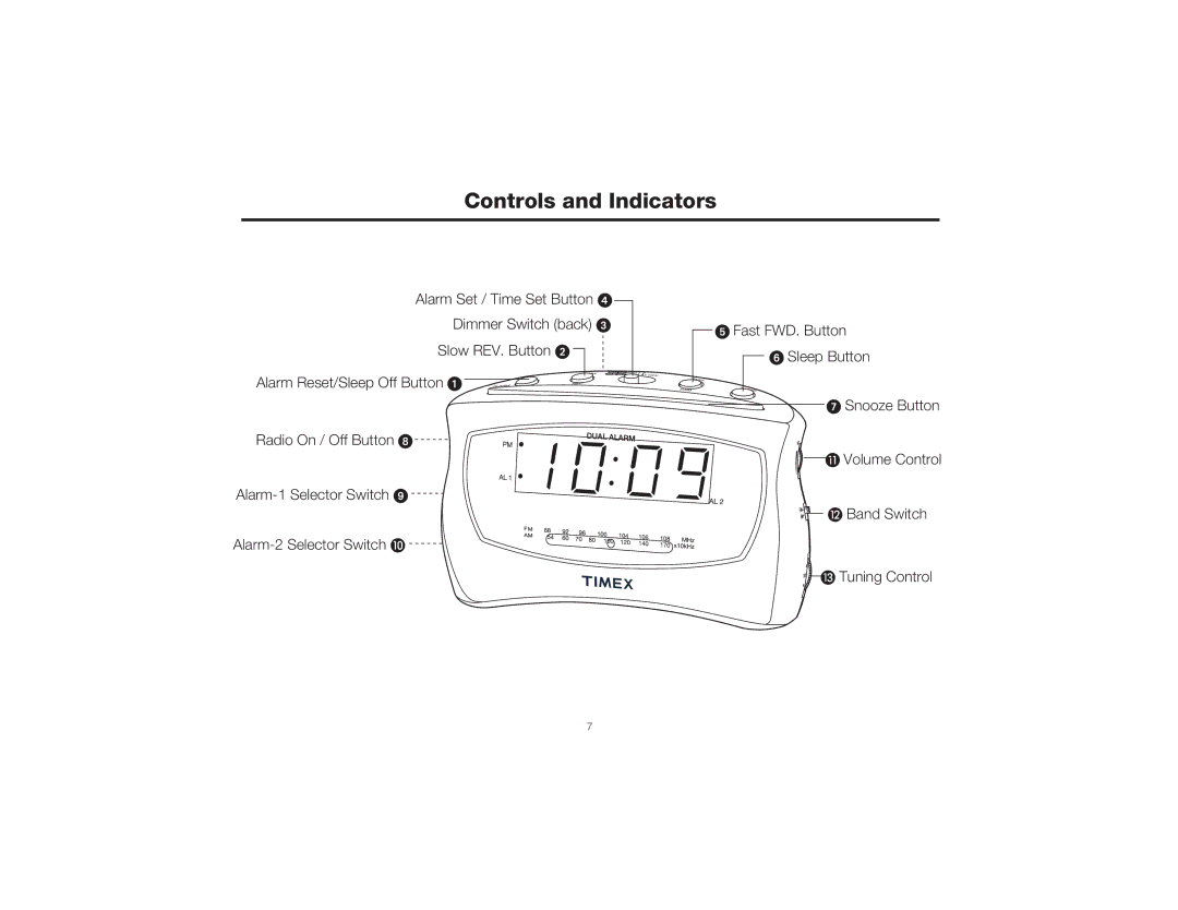 Timex T237 manual Controls and Indicators 