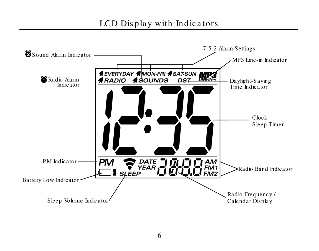 Timex T307 manual LCD Display with Indicators 