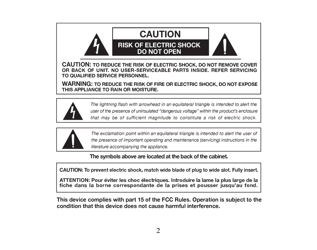 Timex T308 manual Risk of Electric Shock Do not Open 