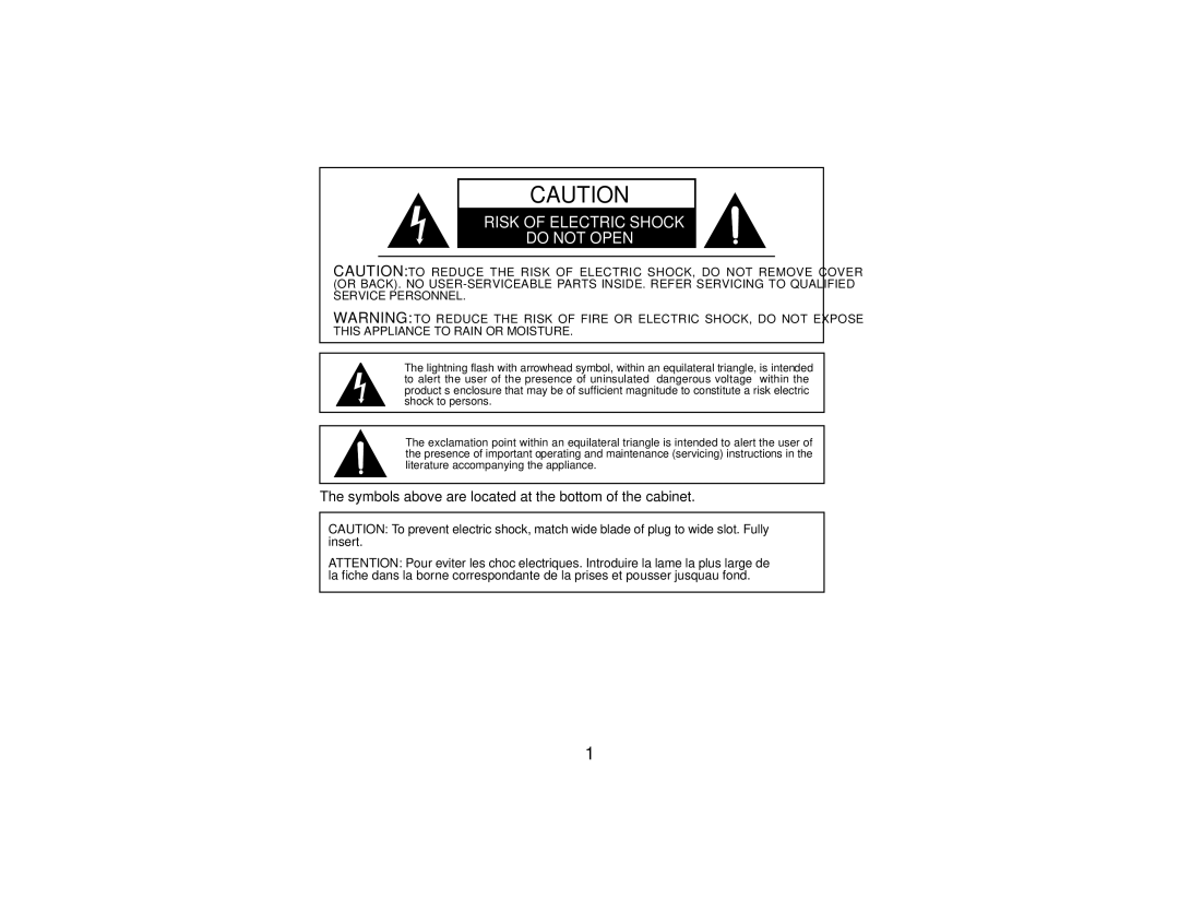 Timex T609 manual Risk of Electric Shock Do not Open 