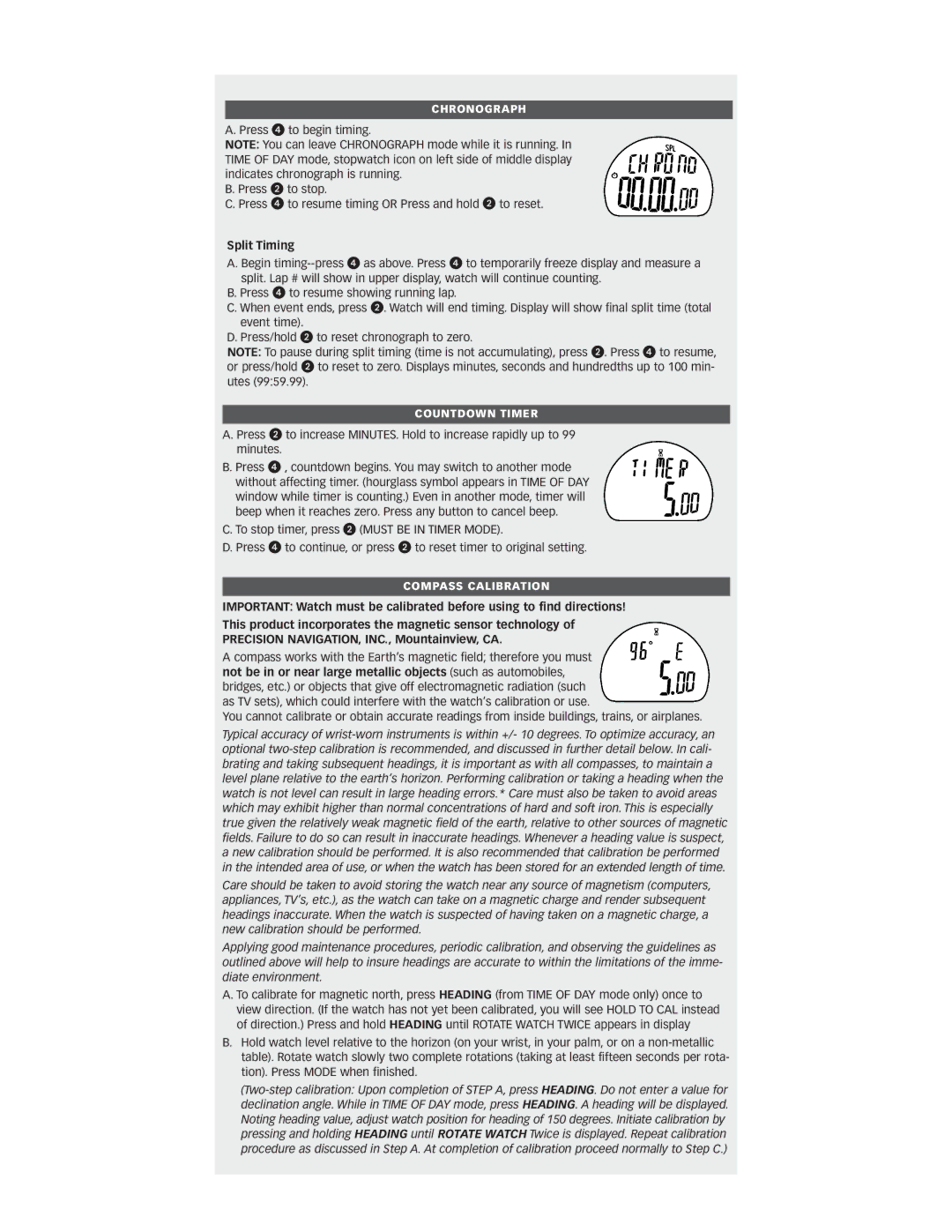 Timex W-865 warranty Split Timing 