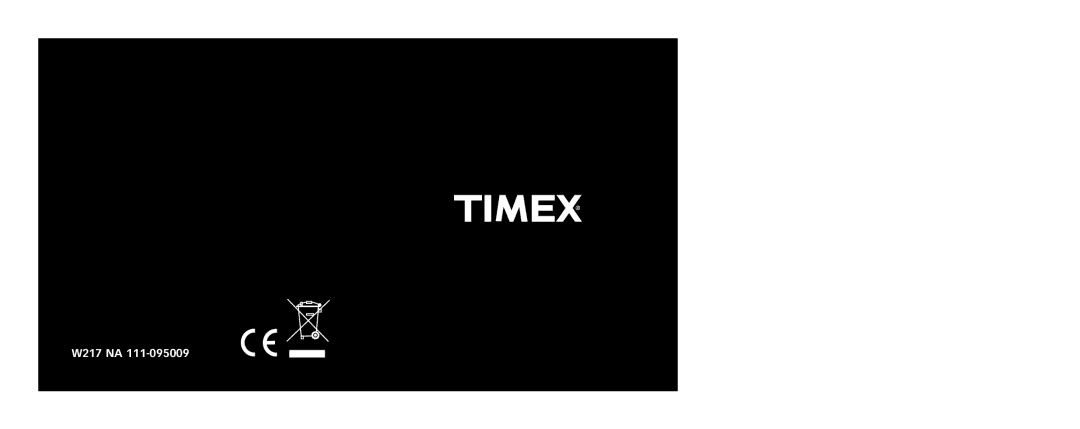 Timex 111-095009 manual W217 NA 