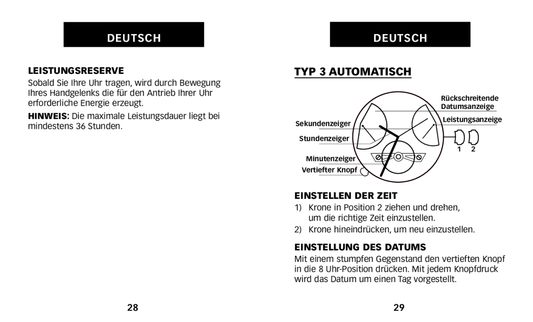 Timex W231 manual TYP 3 Automatisch, Einstellung DES Datums 