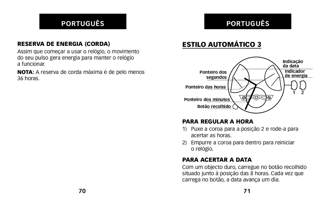 Timex W231 manual Para Acertar a Data 