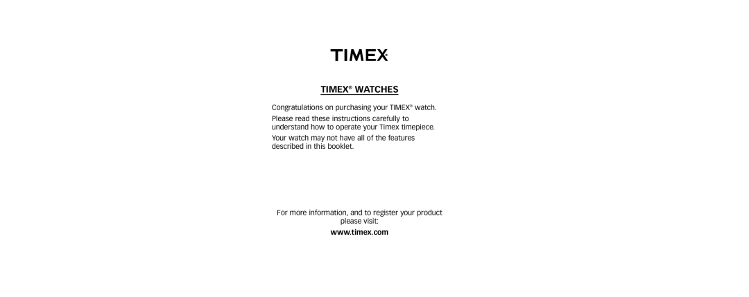 Timex 333-095002, W236 manual Timex Watches 