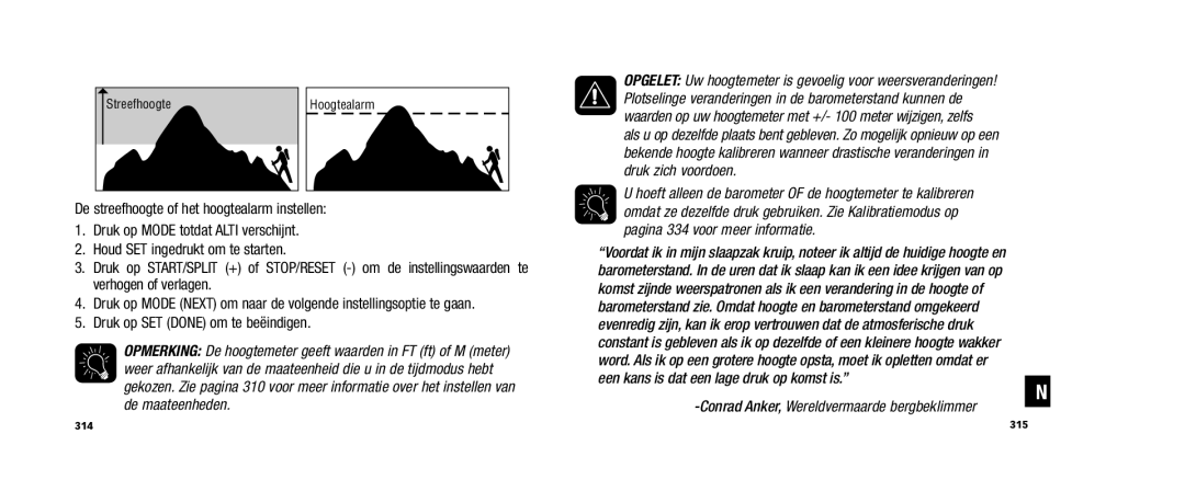 Timex W253 user manual Conrad Anker, Wereldvermaarde bergbeklimmer 