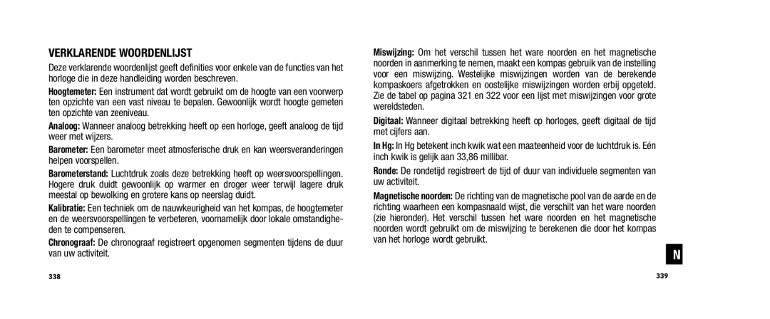 Timex W253 user manual Verklarende Woordenlijst 