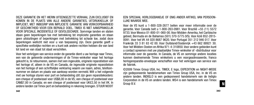 Timex W253 user manual Group B.V 