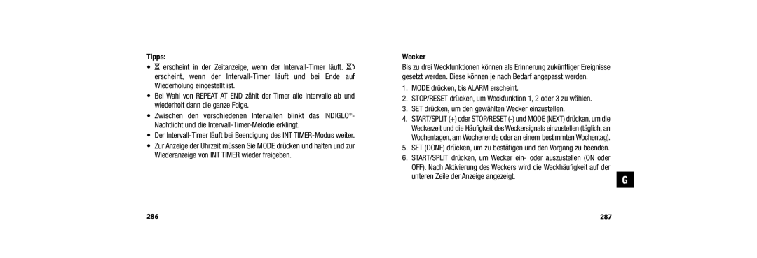 Timex W254 509-095002-02 user manual Wecker, Unteren Zeile der Anzeige angezeigt 