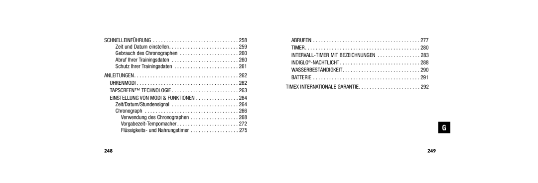 Timex W254 509-095002-02 user manual 249 