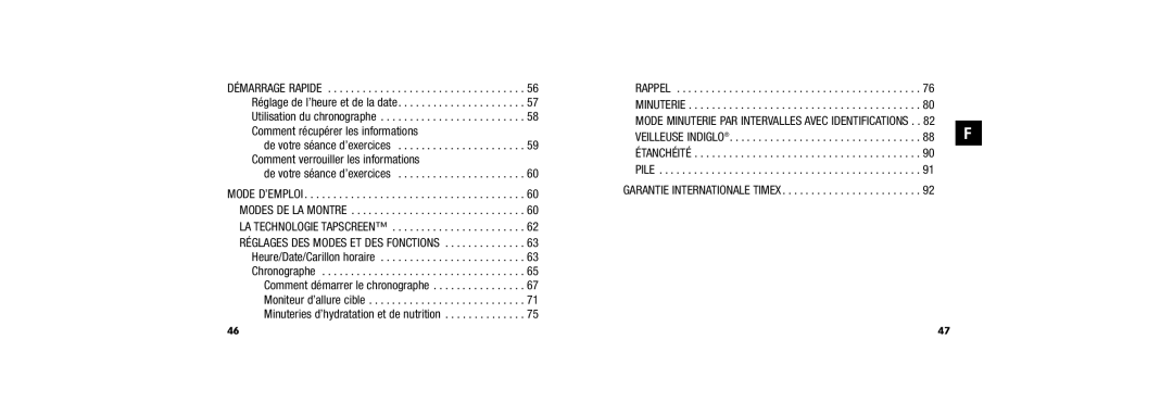 Timex W254 user manual Pile 