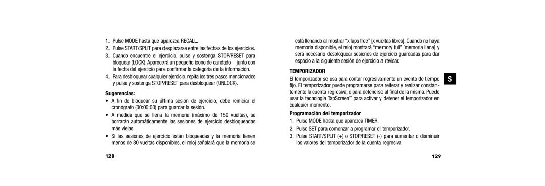 Timex W254 user manual Temporizador, Cualquier momento, Programación del temporizador, 129 