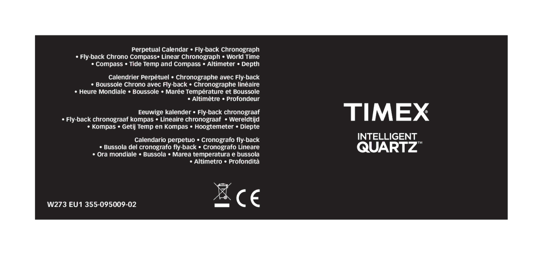 Timex W273 EU1 355-095009-02 manual 