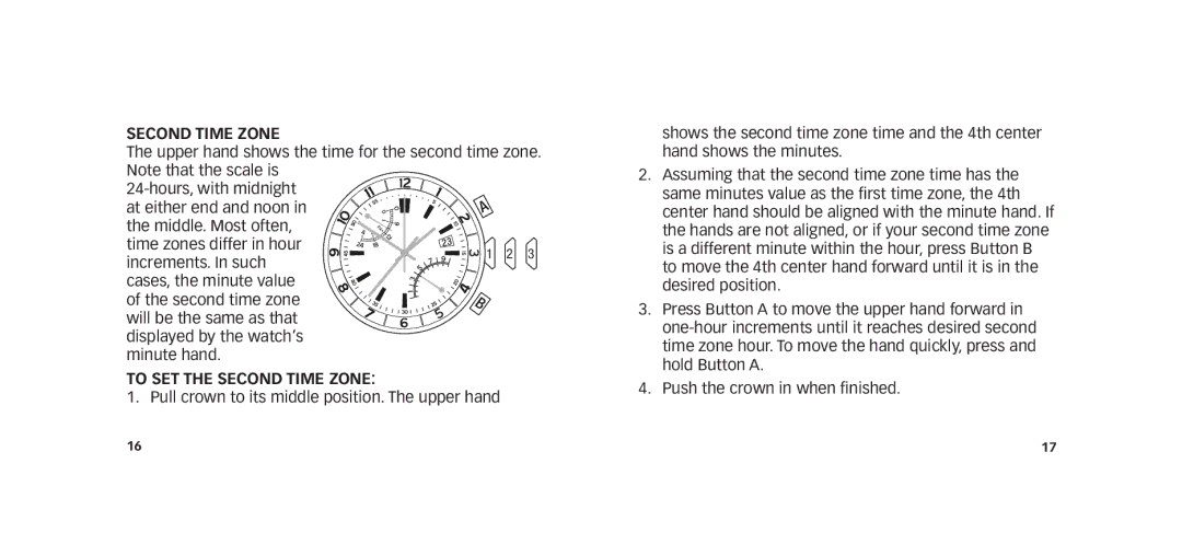 Timex W273 EU1 355-095009-02 manual Second time zone, To set the second time zone 