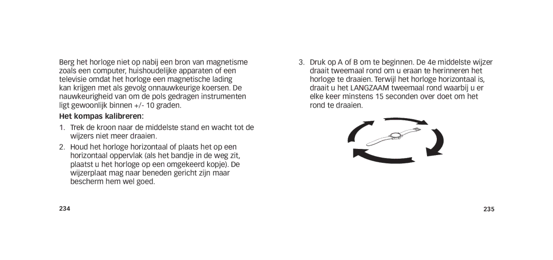 Timex W273 EU1 355-095009-02 manual Het kompas kalibreren 