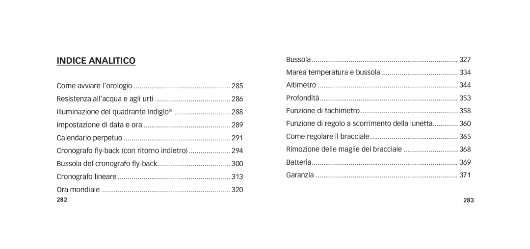 Timex W273 EU1 355-095009-02 manual Indice analitico 