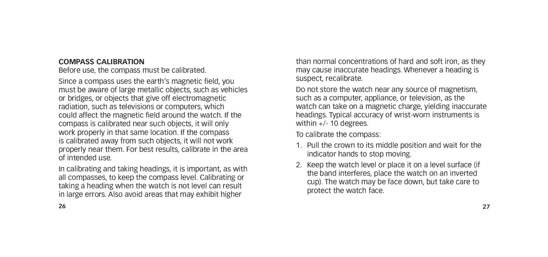 Timex W273 EU1 355-095009-02 manual Compass calibration 