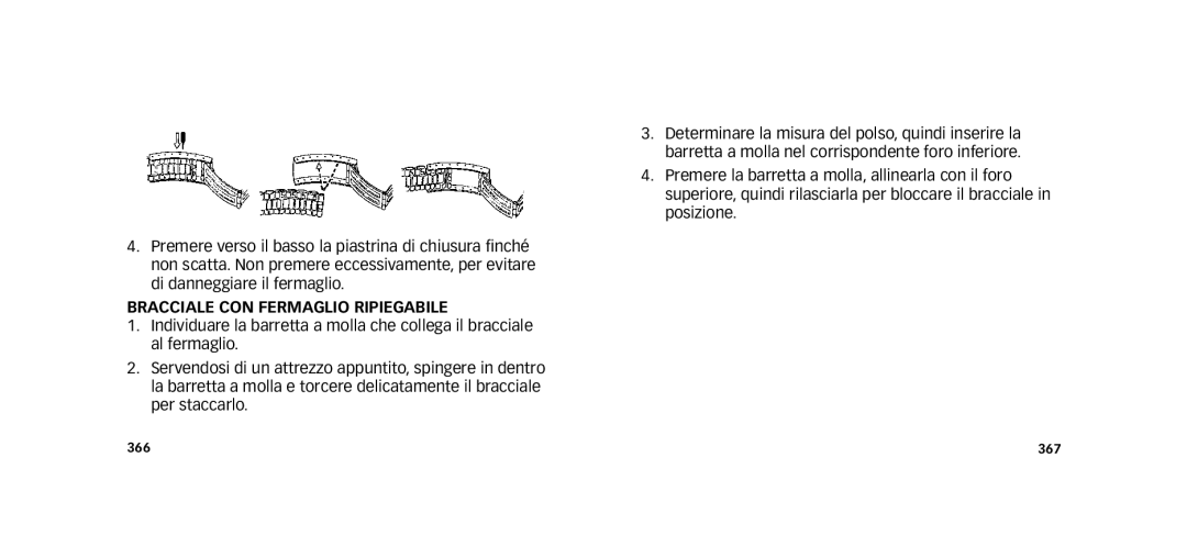 Timex W273 EU1 355-095009-02 manual Bracciale con fermaglio ripiegabile 