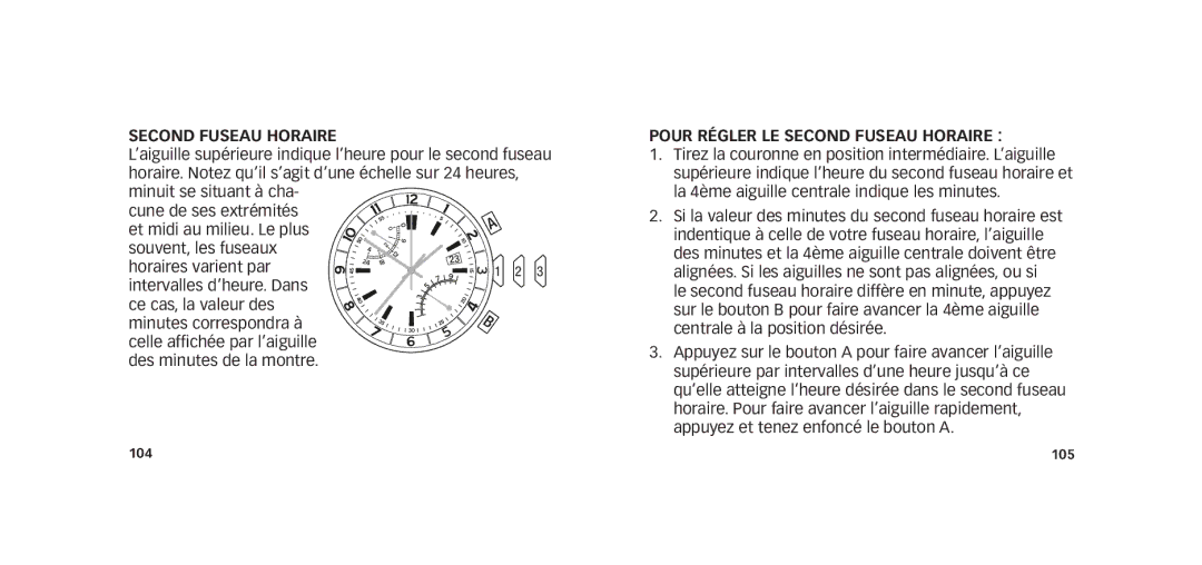 Timex W273 EU1 355-095009-02 manual Second fuseau horaire, Pour régler le second fuseau horaire 