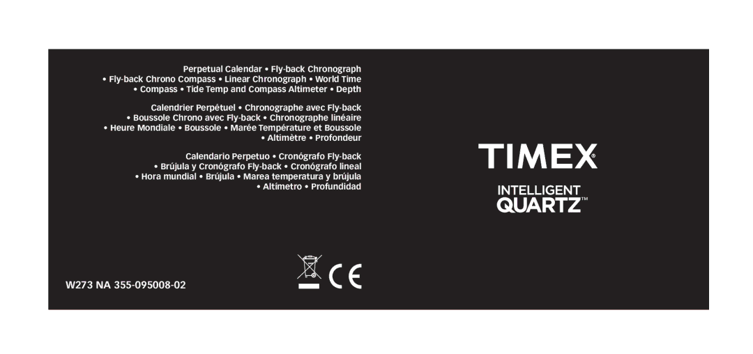 Timex W273 NA 355-095008-02 manual 