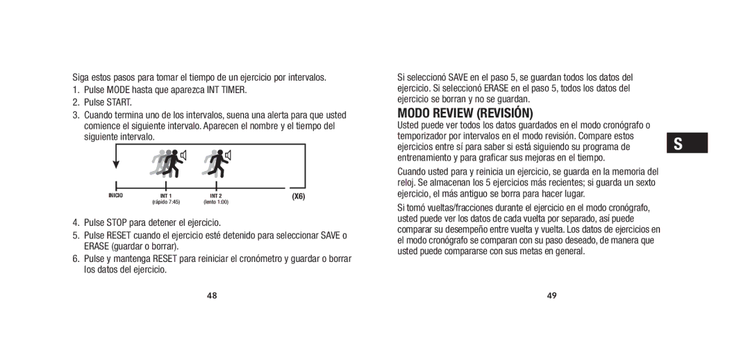 Timex W279 quick start Modo Review revisión 