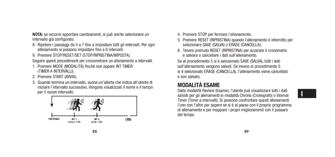 Timex W279 quick start Modalità Esame, Premere Stop per fermare l’allenamento, Del tempo 