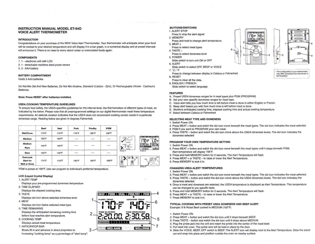 TIMEX Weather Products ET-84 instruction manual Introduction, Components, Battery Compartment, Buttons/Switches, Features 