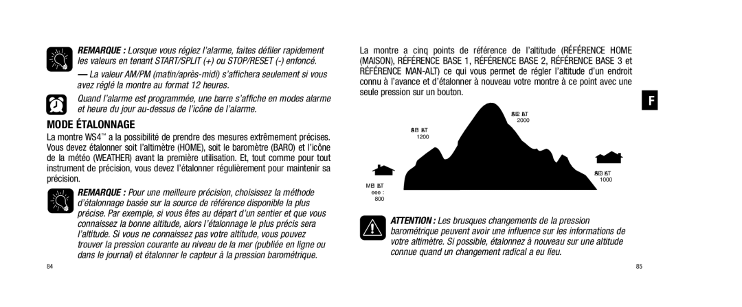 Timex WS4 user manual Mode Étalonnage 