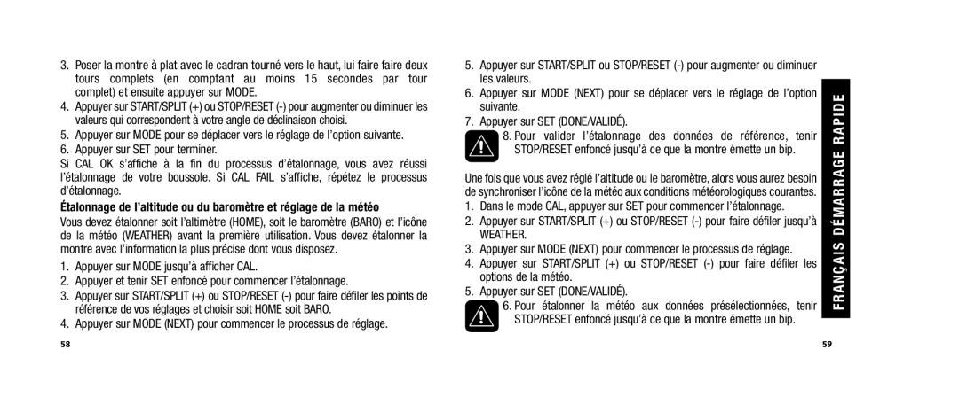 Timex WS4 user manual Weather 