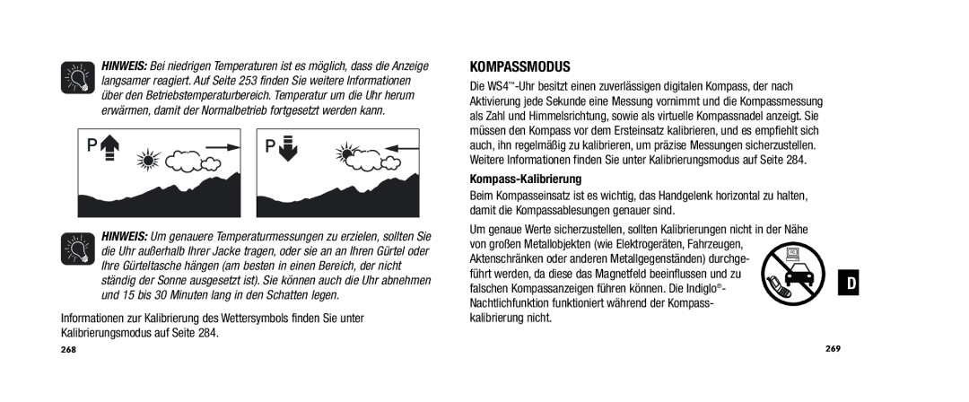 Timex WS4 user manual Kompassmodus, Kompass-Kalibrierung 