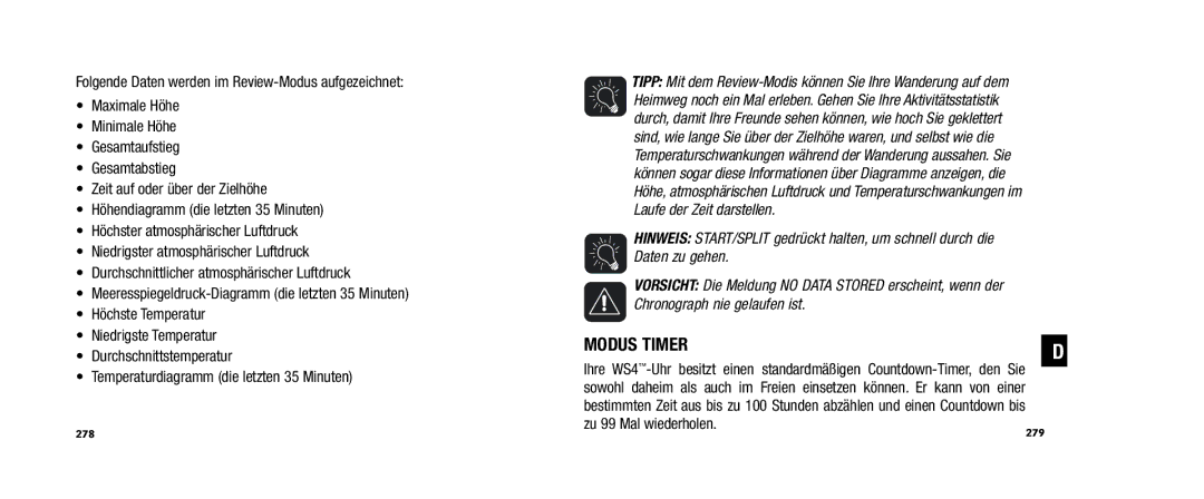 Timex WS4 user manual Modus Timer 