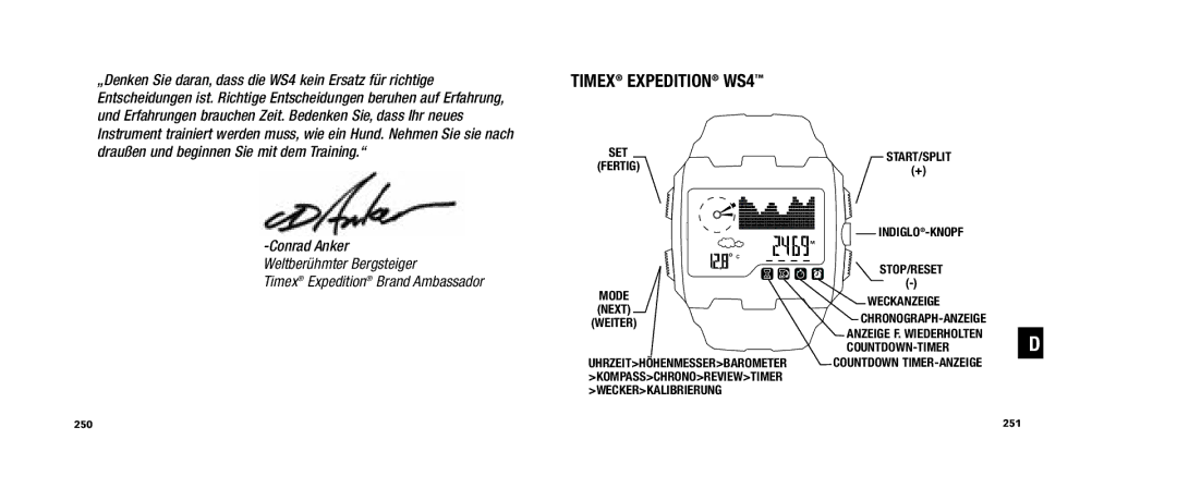 Timex user manual Timex Expedition WS4 