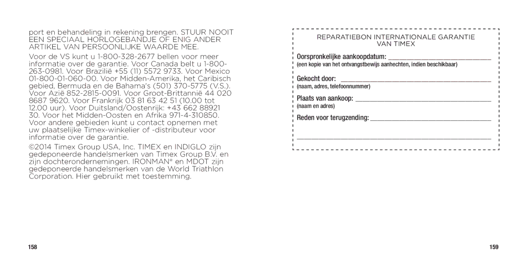 Timex WW W302 062-095000 quick start Oorspronkelijke aankoopdatum 