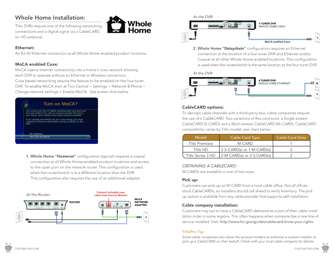 TiVo CI_Install_0327_1.0 manual Whole Home Installation 
