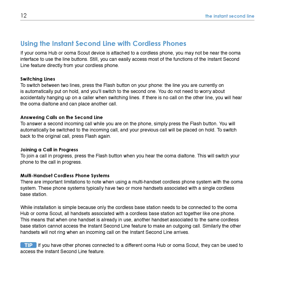 TiVo Hub manual Using the Instant Second Line with Cordless Phones, Joining a Call in Progress 