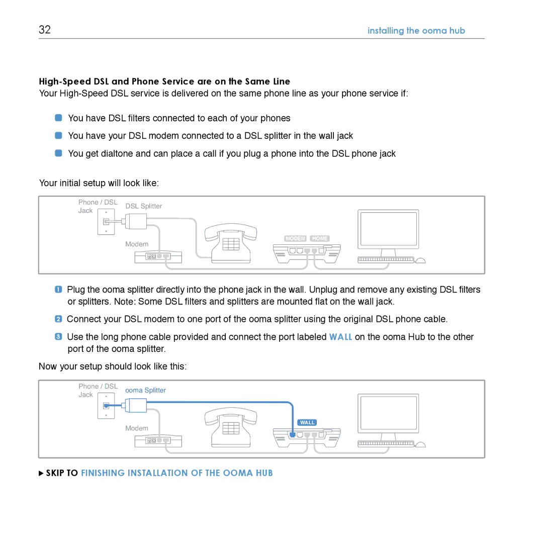 TiVo Hub manual High-Speed DSL and Phone Service are on the Same Line 