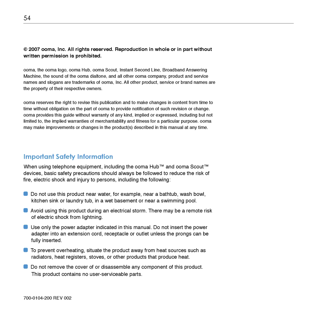 TiVo Hub manual Important Safety Information 